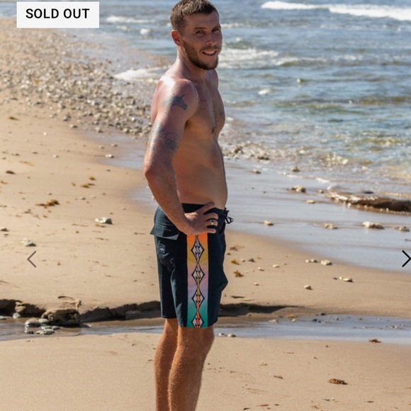 Billabong Men's Navy Swim Shorts with Multicolor Panels - Picture 4 of 8